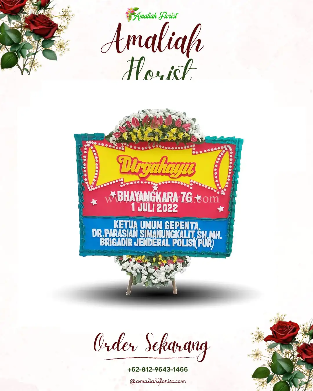 Papan Bunga HUT Ulang Tahun Kebonsari Kulon